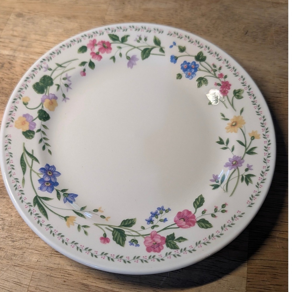 Farberware English Garden 225 Stoneware Salad Plate Floral 1993 Vintage 7 5/8"